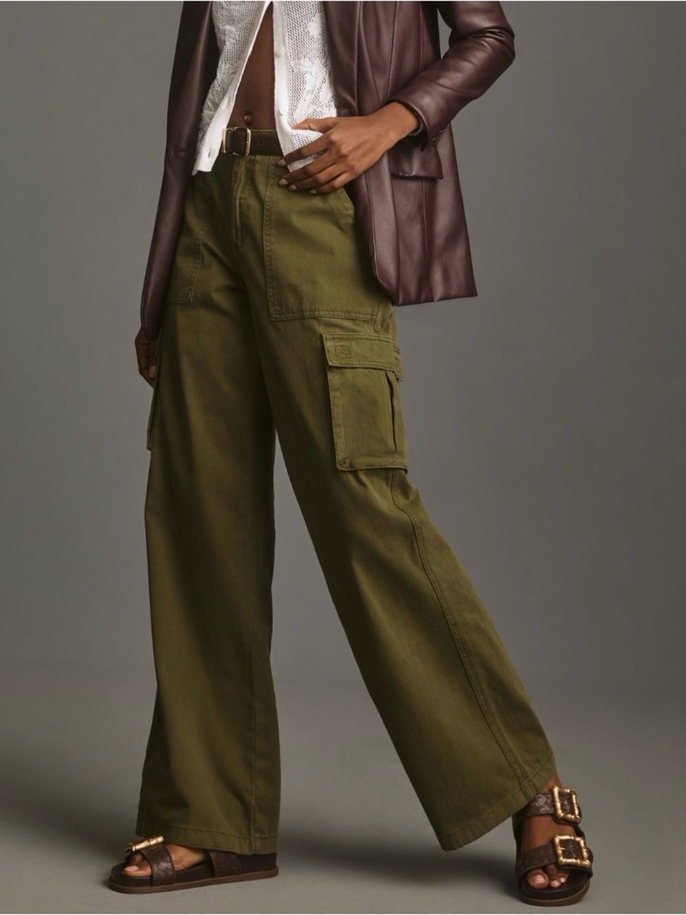 ANTHRO Sanctuary Reissue Cargo Utility Pants Moss L